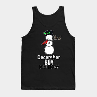 December Birthday Boy - Dabbing Winter Snowman Tank Top